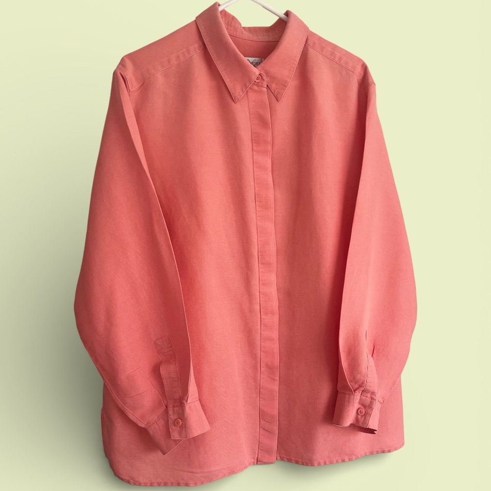 Vintage Coral Villager Sport "Big Shirt" by Liz Claiborne 2X